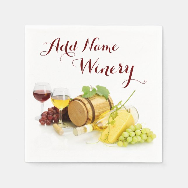 Customized Wine-Themed Paper Napkins (Front)