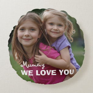 Customized with 2 and text round pillow