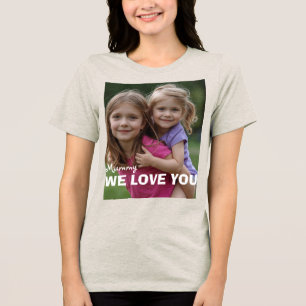 Customized with 2 and text Tri-Blend shirt