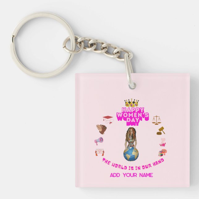 Customized women's day  keychain (Front)