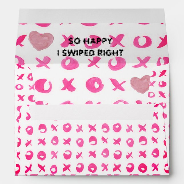 Customized Xoxo SO HAPPY I SWIPED RIGHT Envelopes (Back (Bottom))