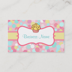 Customized Yellow Cupcake Business Card