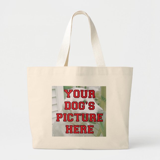 Customized Your Dog's Photo Large Tote Bag (Front)