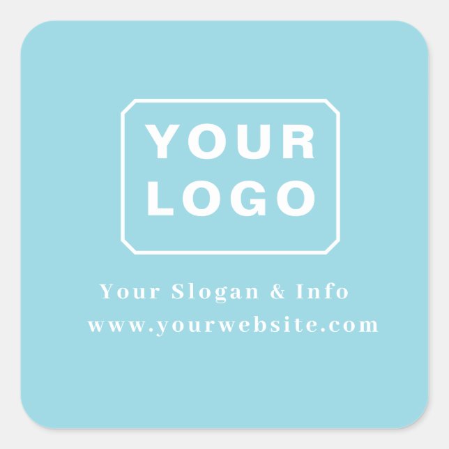 Customized Your Logo Stylish Minimal Business logo Square Sticker (Front)
