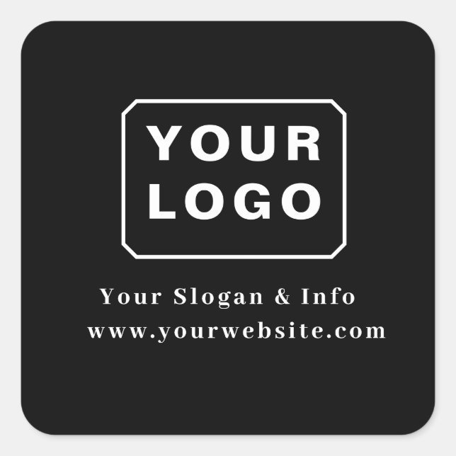 Customized Your Logo Stylish Minimal Business logo Square Sticker (Front)