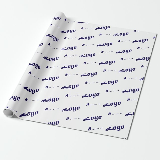 CUSTOMIZED YOUR LOGO STYLISH MODERN SMALL BUSINESS WRAPPING PAPER (Unrolled)