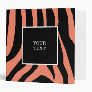 Customized Zebra Print Stripes Pattern Binder
