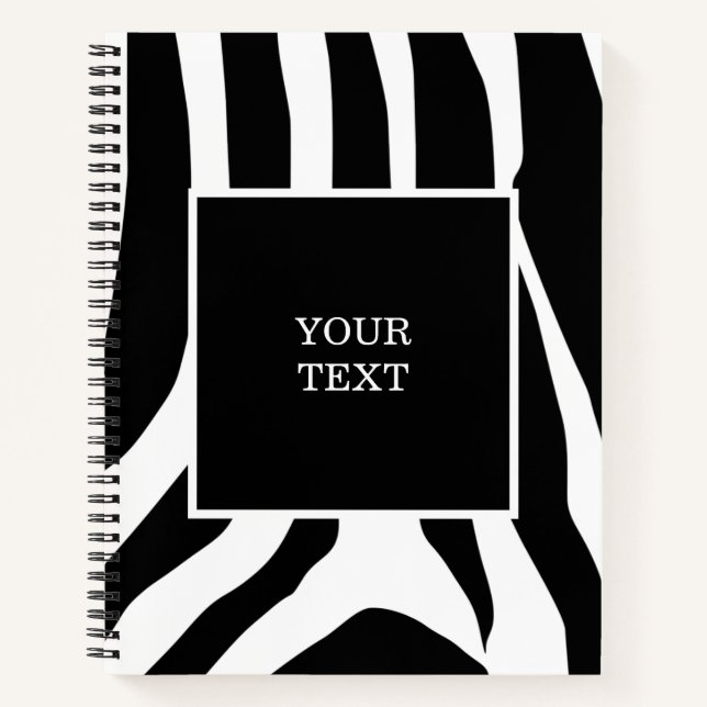 Customized Zebra Print Stripes Pattern Notebook (Front)
