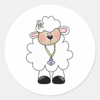 CUSTOMLAMBBLUE CLASSIC ROUND STICKER