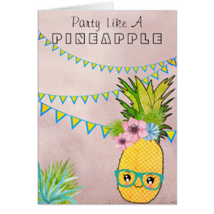 CustomText/ Rose Gold Party Ananas Kawaii Beach