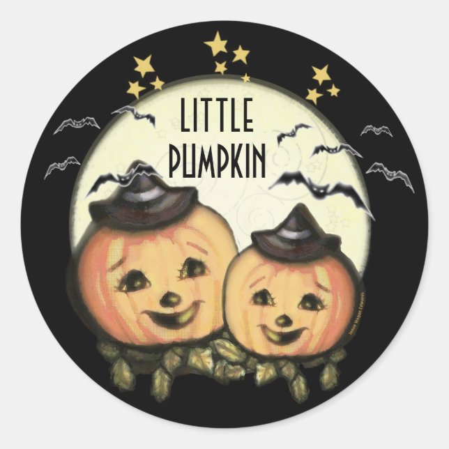 CustomVintage Halloween Pumpkin Stickers (Front)