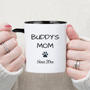 Custoomized Dog Mom with Paw Coffee Mug