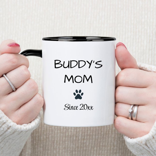 Custoomized Dog Mom with Paw Coffee Mug (Creator Uploaded)