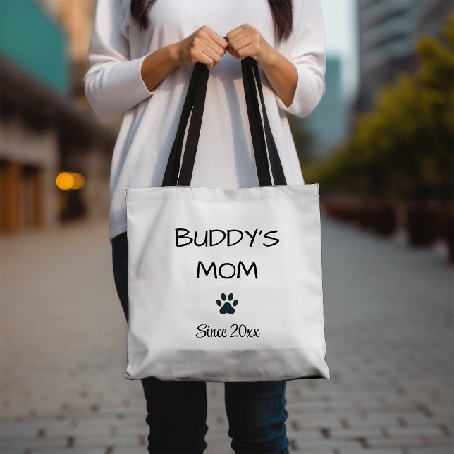 Custoomized Dog Mom with Paw Tote Bag (Creator Uploaded)