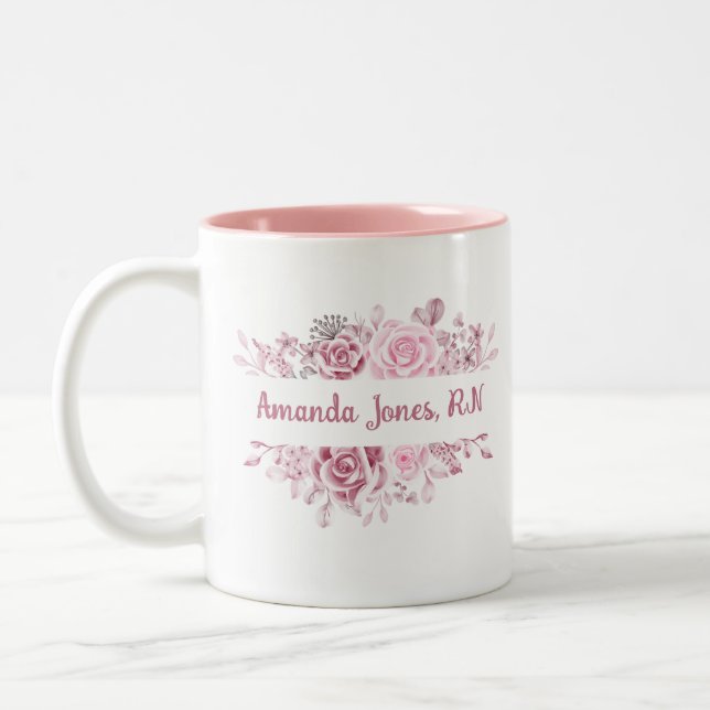 Custum Name Heathcare and Nursing  Two-Tone Coffee Mug (Left)