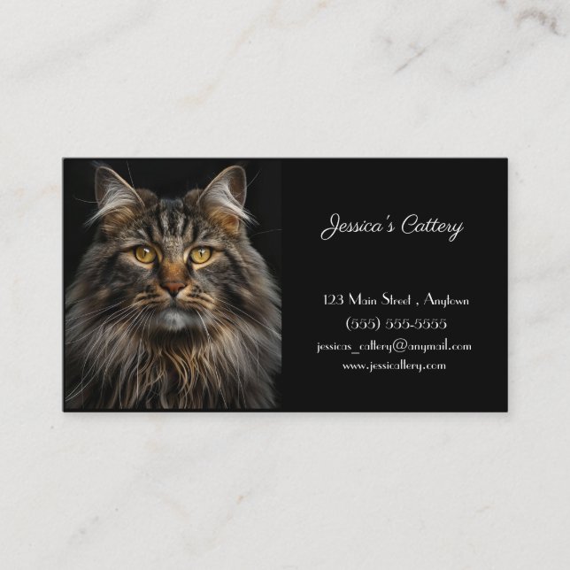 Custumizable Business Card For Cattery (Front)