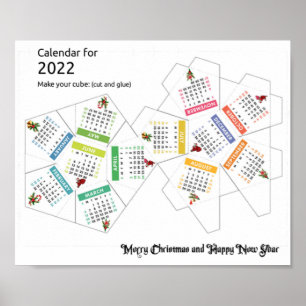 Cut 3D Calendar 2022 Poster