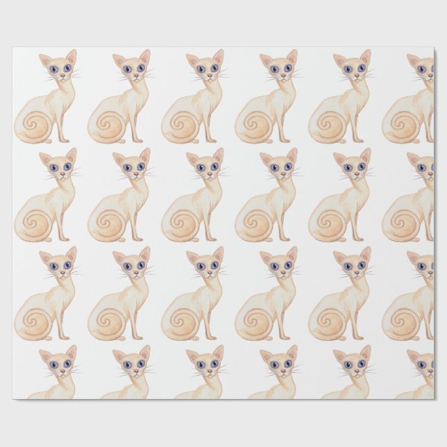 Cut Abyssinian Cat Wrapping Paper (Flat)