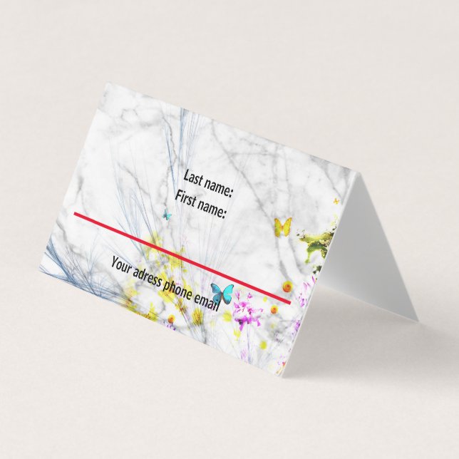 cut and classic Folded Business Card (Front)