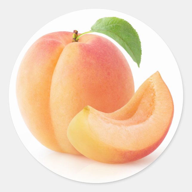 Cut apricots classic round sticker (Front)