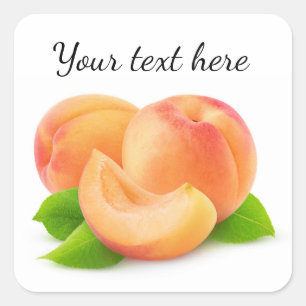 Cut apricots square sticker