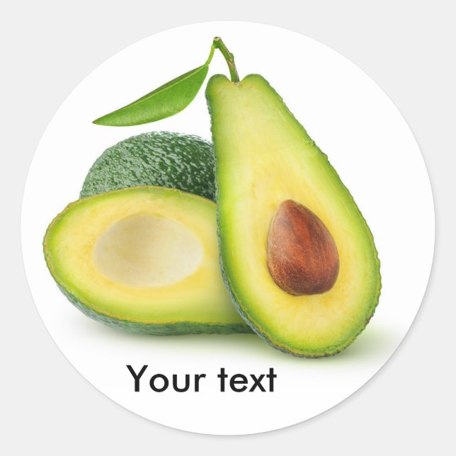 Cut avocado classic round sticker (Front)