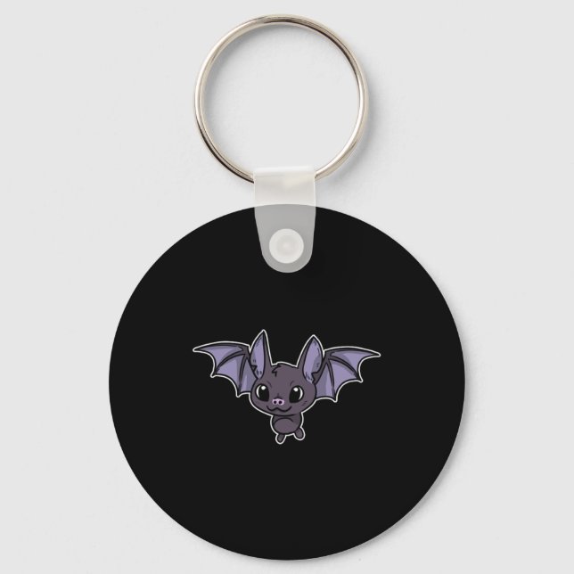 Cut Bat Comic Animal Keychain (Front)