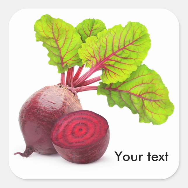 Cut beetroot square sticker (Front)
