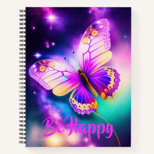 cut butterfly dark purple notebook