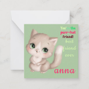 cut cat valentine's day note card