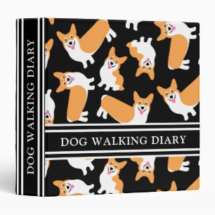 Cut Corgi Dog Walkers Diary Funny Pattern Binder