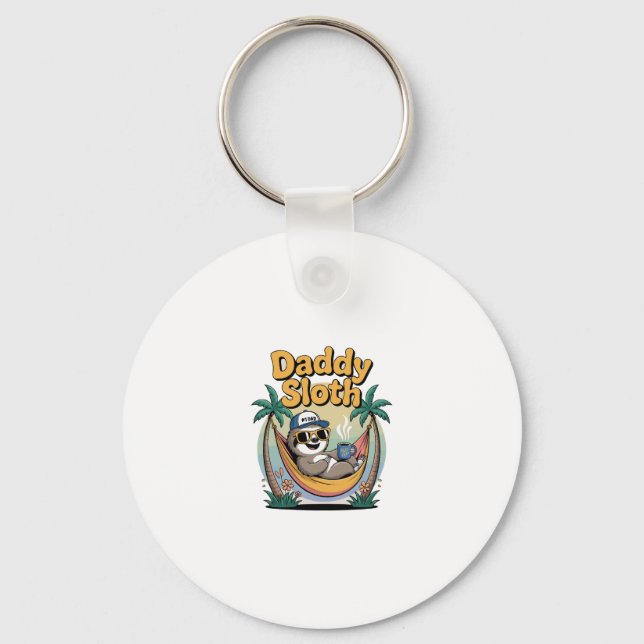 Cut Daddy Sloth Father Keychain (Front)
