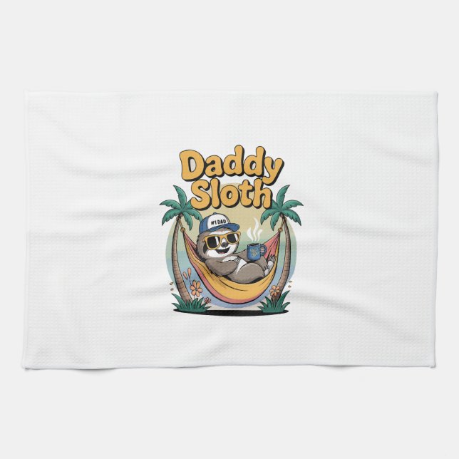 Cut Daddy Sloth Father Kitchen Towel (Horizontal)