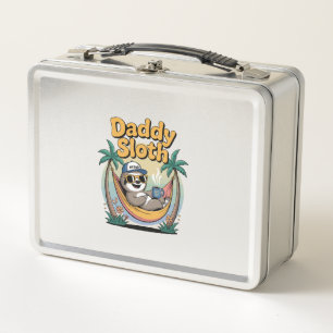 Cut Daddy Sloth Father Metal Lunch Box