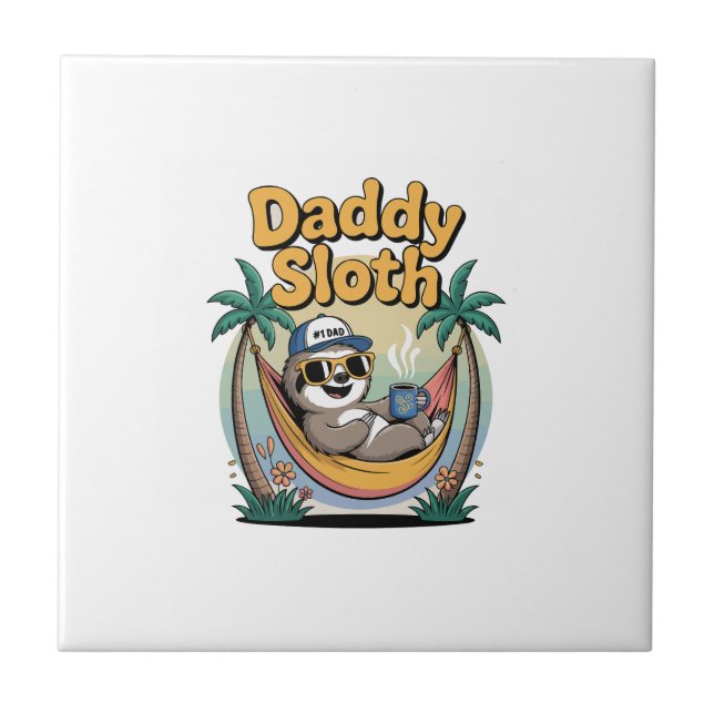 Cut Daddy Sloth Father Tile (Front)