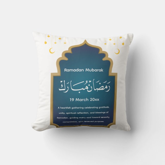 Cut Eid Mubara Throw Pillow (Front)