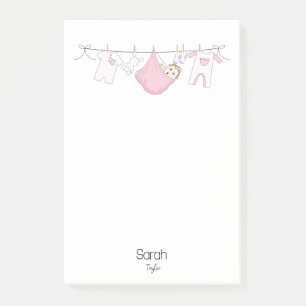 Cut Feminine Pink Clothesline illustration Post-it Notes