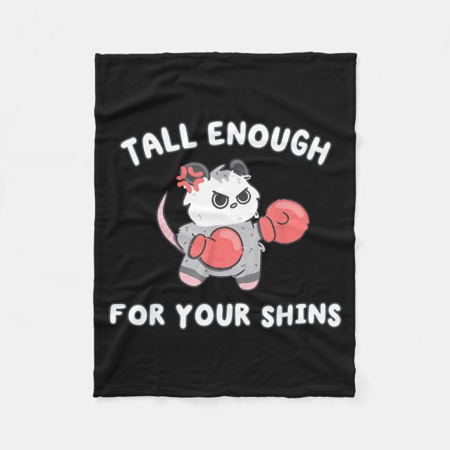 Cut funny tall enough for shins possum boxing meme fleece blanket (Front)