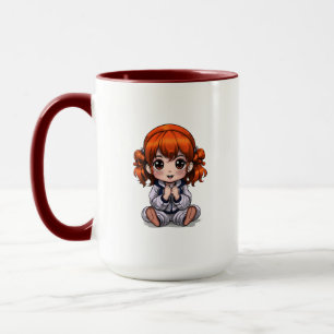Cut girls orange hair mug