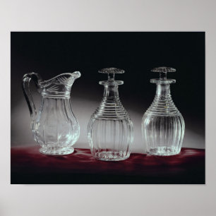 Cut glass decanters and jug, c.1840 poster