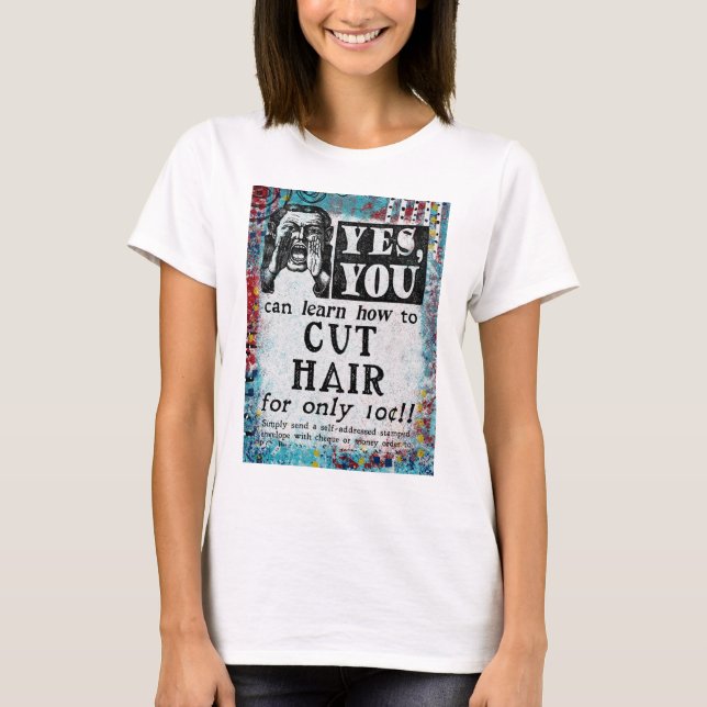 Cut Hair - Funny Vintage Ad T-Shirt (Front)