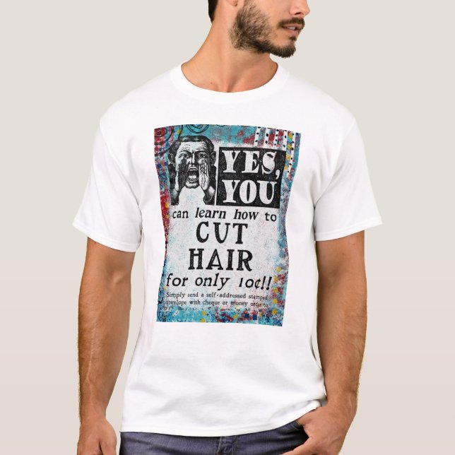 Cut Hair - Funny Vintage Ad T-Shirt (Front)