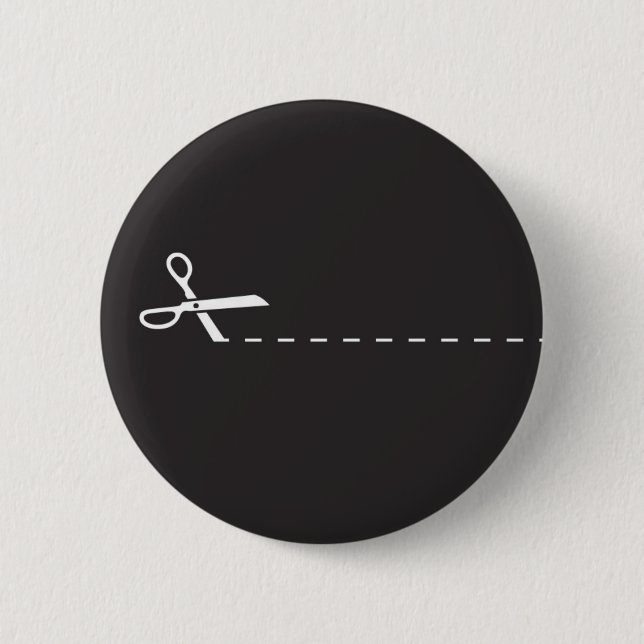 Cut Here 2 Inch Round Button (Front)