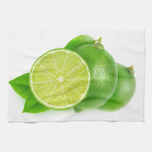 Cut limes kitchen towel
