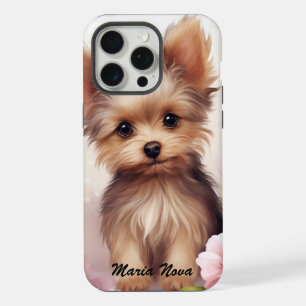 Cut Little Dog with Bow – Cute Pet Illustration iPhone 15 Pro Max Case
