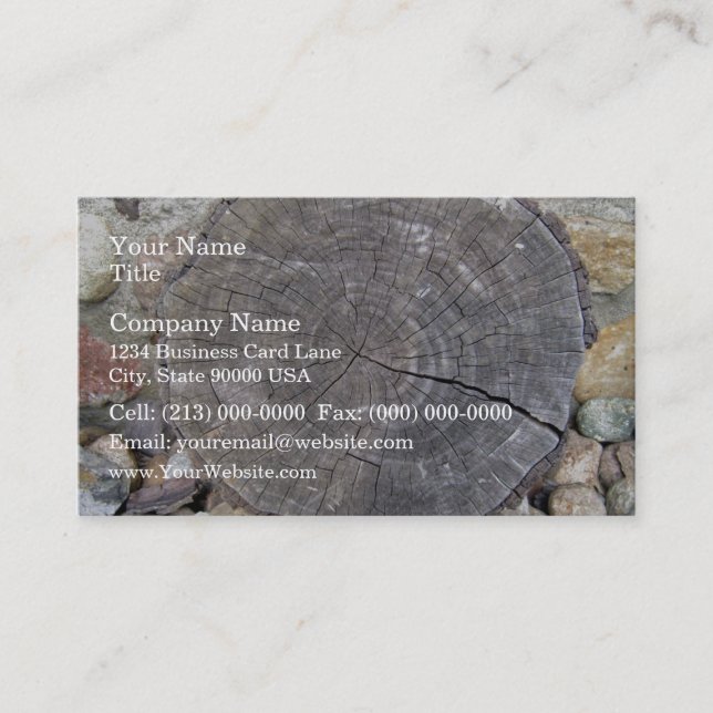 Cut Log, Woodgrain background texture Business Card (Front)