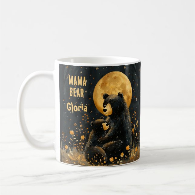 Cut Mama Bear Personalized Coffee Mug (Left)