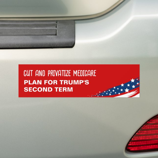 Cut Medicare Tramp Bumper Sticker (On Car)