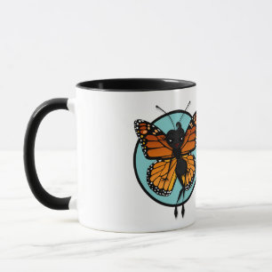 CUT MONARCH BUTTERFLY LADY RINGER MUG