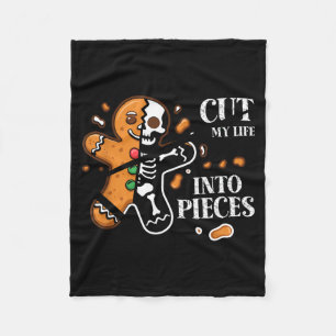 Cut My Life Into Eces Gingerbread Christmas Elder Fleece Blanket